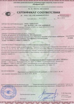 2015.06.25 Дедовск - Услуги по ремонту и техническому обслуживанию приборов радиоэл. аппаратуры